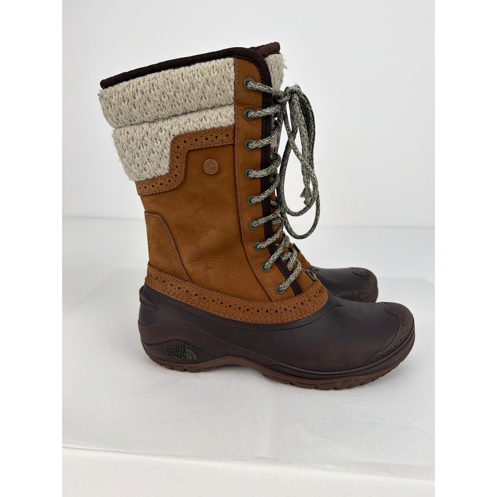 The North Face Shellista II Mid Boots 7.5 Brown Leather Waterproof Winter Snow